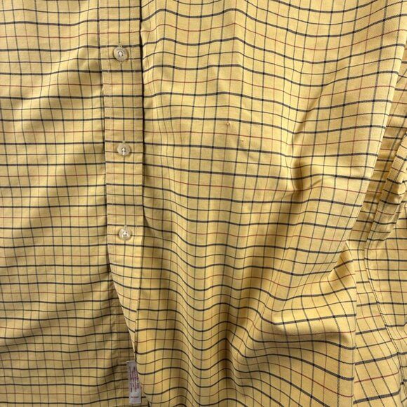 Brooks Brothers Oxford Cloth Button Down Yellow Check XL Non Iron Supima Cotton - Picture 9 of 16